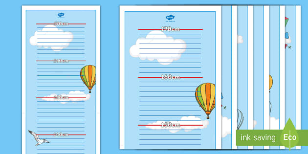 👉 Sky Themed Height Chart (teacher made) - Twinkl