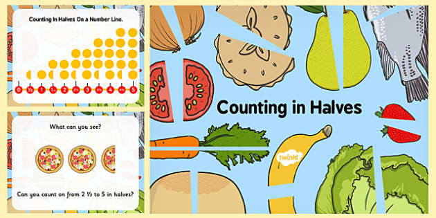 Counting in Halves Presentation (teacher made) - Twinkl