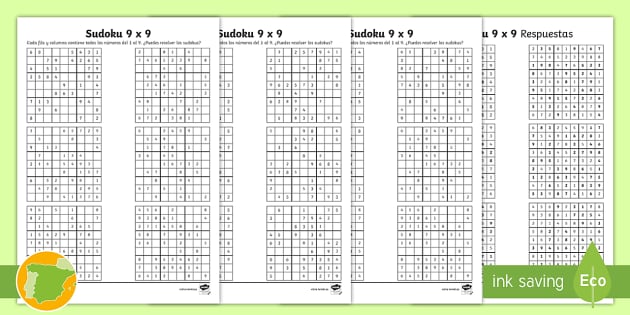 Activo salvar alivio Ficha de actividad: Sudoku 9x9 (teacher made) - Twinkl