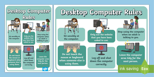 KS1 Desktop Computer Rules Poster - Twinkl