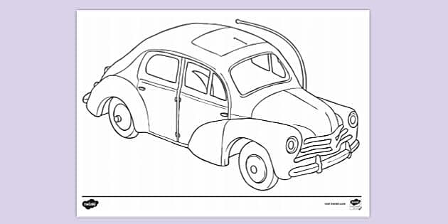 FREE! - Model Car Colouring Sheet (Teacher-Made) - Twinkl