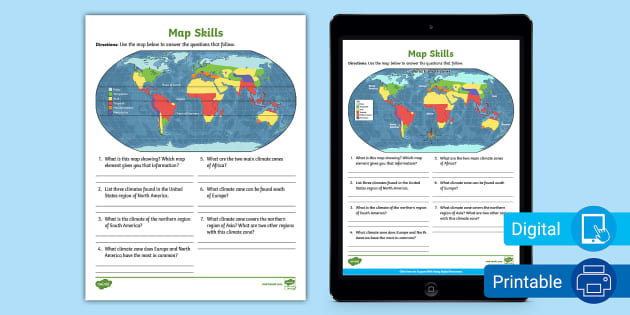 Sixth Grade Map Skills Activity Sheet Twinkl   Map Skills Activity Sheet Us Ss 1699659917 Ver 1 