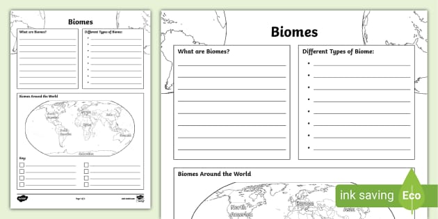 Biome Fact File Template (teacher made) - Twinkl