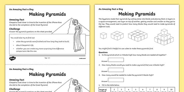 primary homework pyramids