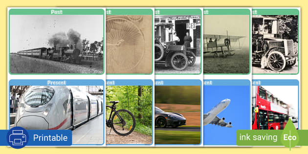 Past and Present Transport - Display Pictures - Twinkl