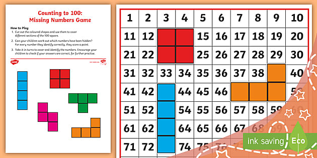 👉 Counting to 100: Missing Numbers Game (Ages 5 - 6) - Parents