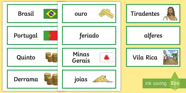 Tiradentes Cartões de Palavras Português (Brasil)