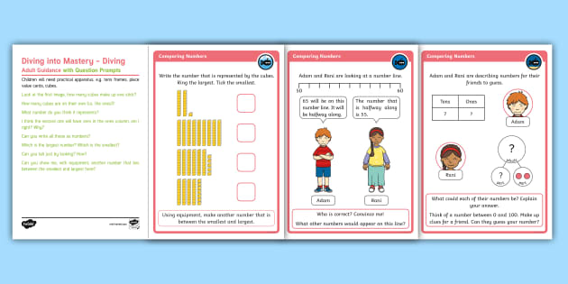 Year 1 Diving into Mastery Comparing Numbers (1) Activity Cards