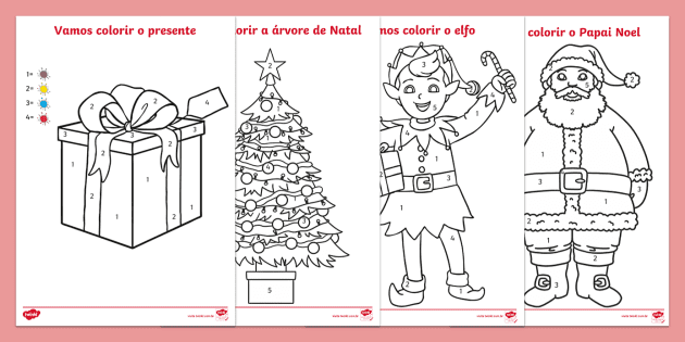 Vamos colorir as figuras de Natal (teacher made) - Twinkl