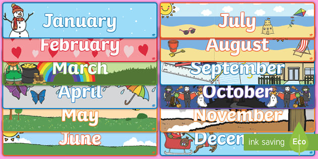 Months of the Year Banner Display Pack - Twinkl