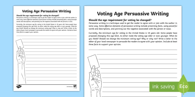 persuasive essay on lowering the voting age