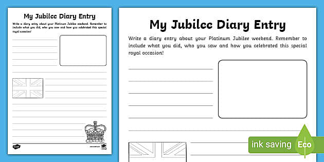 Jubilee Diary Entry Template - Twinkl - KS1 (teacher made)