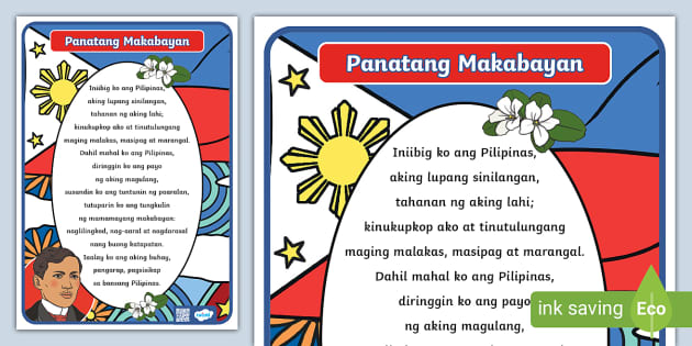 Panatang Makabayan Poster | Preschool | Twinkl - Twinkl