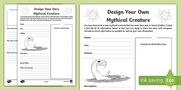 Design A New Scottish Mythical Creature Teacher Made