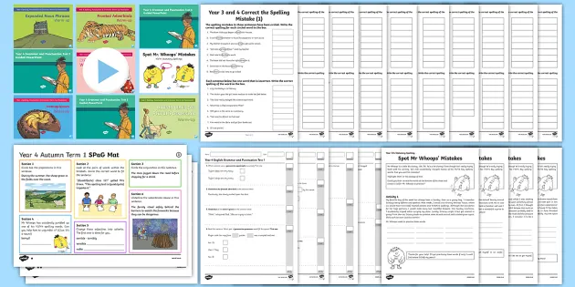 year 4 grammar punctuation spelling worksheet pack