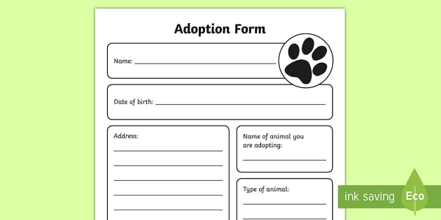 Animal Rescue Centre Adoption Role Play Form (teacher made) Animal Rescue Centre Adoption Role Play Form (teacher made)