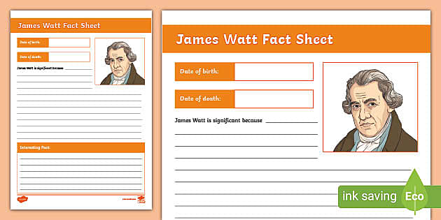 Scottish Significant Individuals James Watt Writing Frame