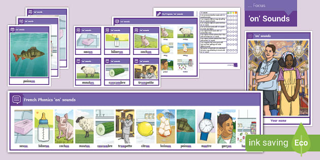 👉 French Phonics: Resource And Display Pack: 'on' Sounds