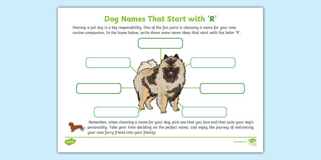 Dog Names That Start with 'R' Activity (teacher made)