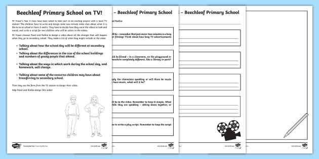 UKS2 Secondary Transition Worksheet - Beechleaf Activities