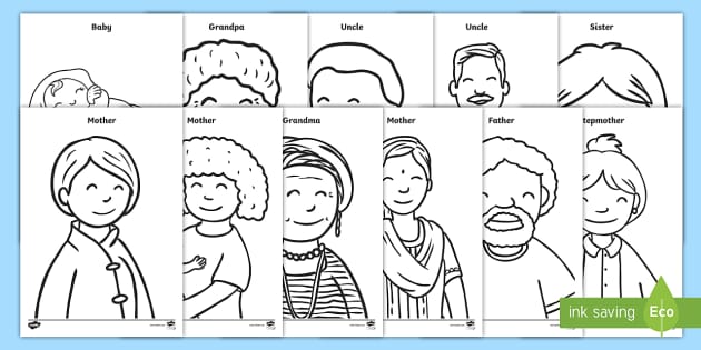family tree coloring pages for kids