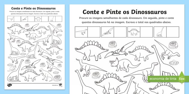 Cor Pré-histórica Vetorial Por Atividade Numérica Com Dinossauro