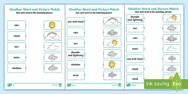 t t 11740 weather ks1 word and picture matching activity sheet ver 2