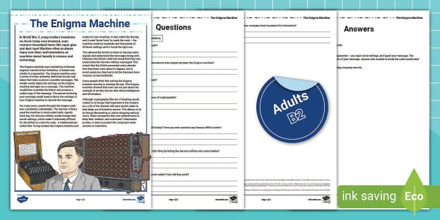 ESL: Enigma Reading Comprehension [Adults] (teacher made)