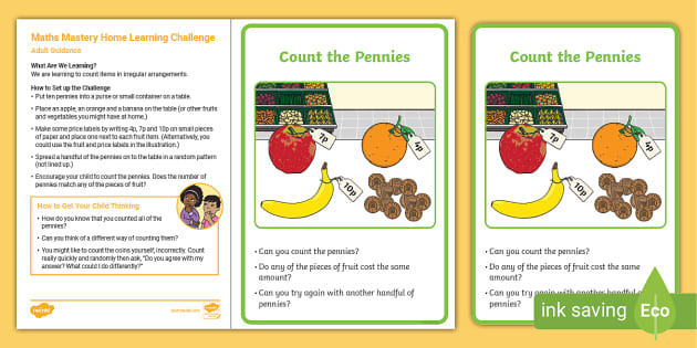 EYFS Maths Counting Home Learning Challenge Counting Pennies