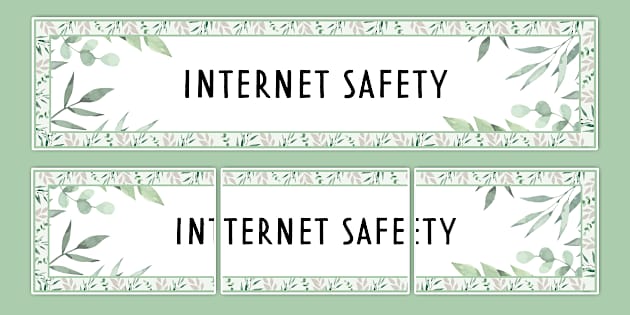 Muted Botanical Themed Internet Safety Display Banner