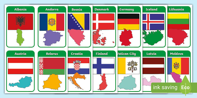 Country Shapes of Europe (White Background) by HispaniolaNewGuinea