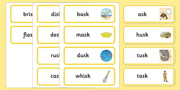 Word Final Sk And Sc Phonics Word Cards Literacy Resource