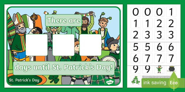 Free St Patricks Day Countdown Display Poster Twinkl 0744