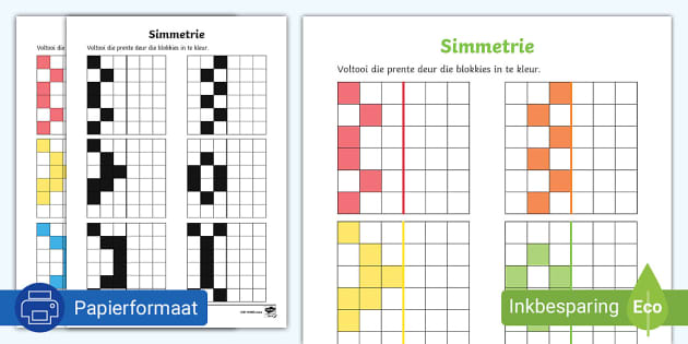 Simmetrie Inkleur Aktiwiteit (Teacher-Made) - Twinkl