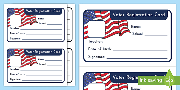 voter registration card clipart