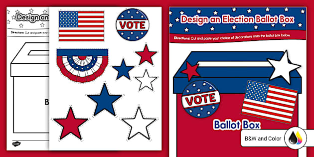 Design an Election Ballot Box Cut and Paste Activity