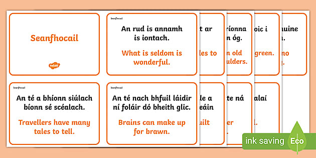 Gaeilge Seanfhocail | Display Cards | Primary Learning