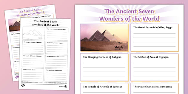 The Ancient Seven Wonders Of The World Fact File Template 8524