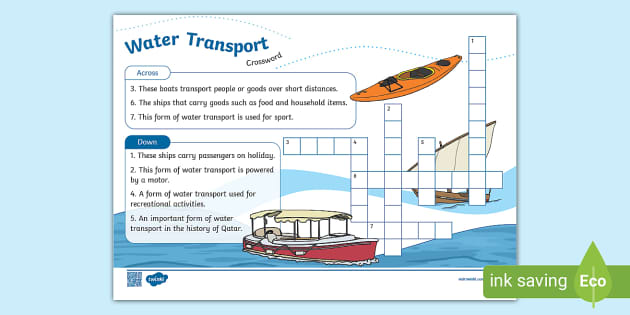 Water Transport in Qatar Crossword (Teacher Made) Twinkl