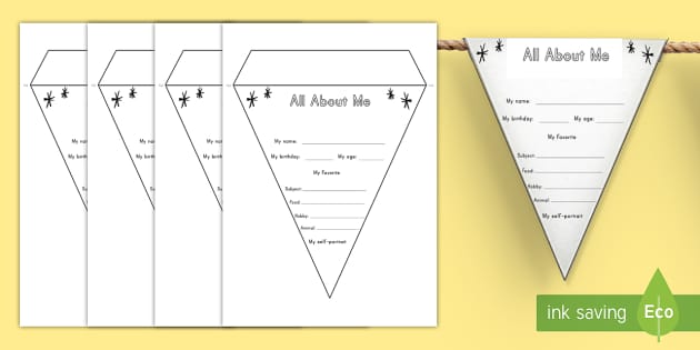 All About Me Bunting - all about me, display, bunting, ourselves, start of