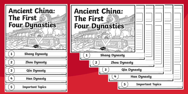 Ancient China: The First Four Dynasties Flipbook for 6th-8th Grade