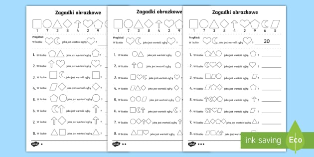 System Dziesiatkowy Karty Pracy Klasa 4 Karty Zagadki obrazkowe Dziesiątkowy system pozycyjny