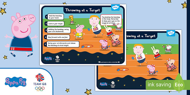 FREE! - Peppa Pig Team GB Throwing at a Target Activity Station Pack