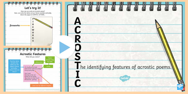 Recognize Different Forms Of Poetry Acrostics Teaching Powerpoint
