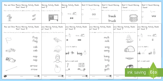short vowel worksheets phonics resources and activities