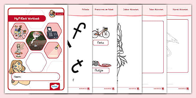 Graad R Klanke Werkboek Vir F-Woorde in Afrikaans - Twinkl