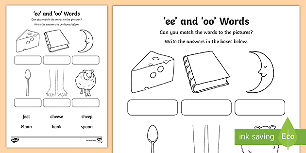 find and write the long oo words sound worksheet