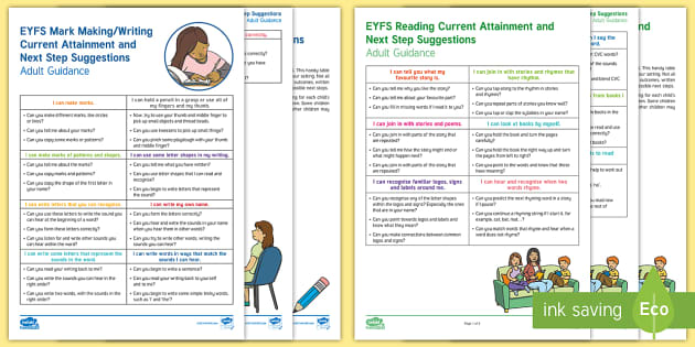 EYFS Literacy Current Attainment and Next Step Suggestions Adult Guidance