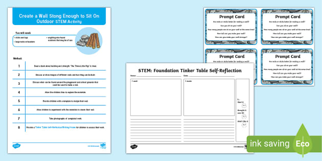 Outdoor Tinker Table Create a Wall STEM Activity - Twinkl