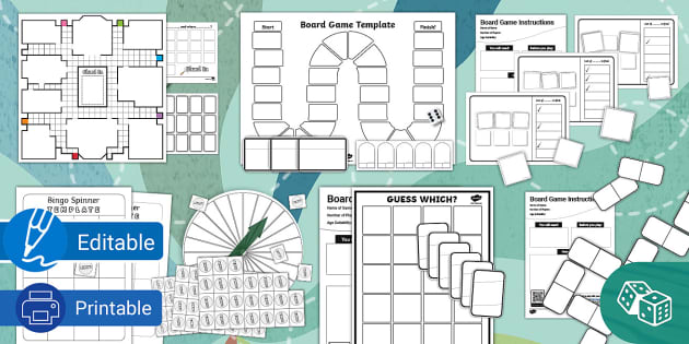 Board game templates - customizable  Board game template, Board games,  Printable board games